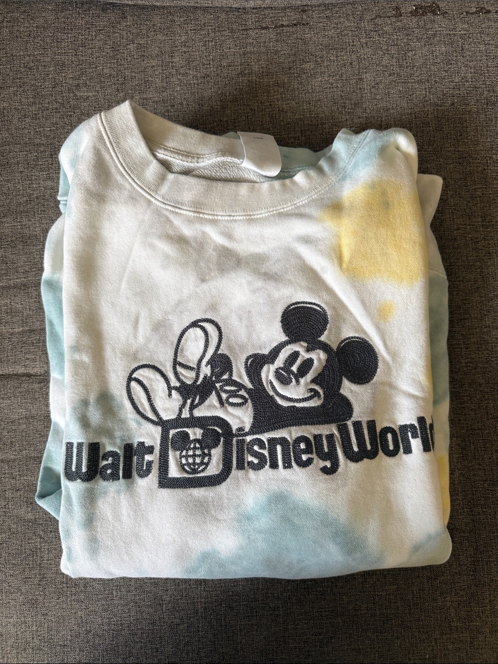 Disney Tie-Dye Mickey Sweatshirt - White, Light Blue, Yellow